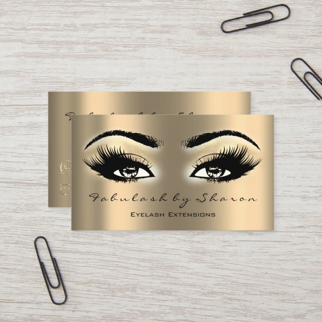 Tarjeta De Visita Artista de maquillaje Anchura de pestañas de ojos  (Anverso/Reverso In Situ)