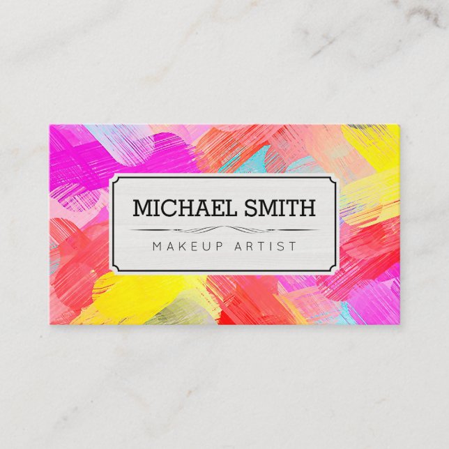 Tarjeta De Visita Artista de maquillaje arte abstracto moderno #73 (Anverso)