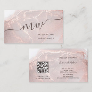 Tarjeta De Visita Artista de Maquillaje Artístico Rose Gold Código