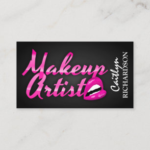 Tarjeta De Visita Artista de maquillaje atractivo del monograma