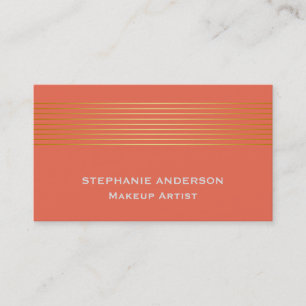 Tarjeta De Visita Artista de maquillaje audaz y elegante con rayas d