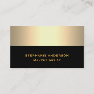 Tarjeta De Visita Artista de maquillaje audaz y elegante con rayas d
