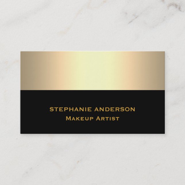 Tarjeta De Visita Artista de maquillaje audaz y elegante con rayas d (Anverso)