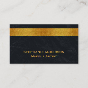 Tarjeta De Visita Artista de maquillaje audaz y elegante con rayas d