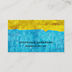 Tarjeta De Visita Artista de maquillaje audaz y elegante de oro púrp