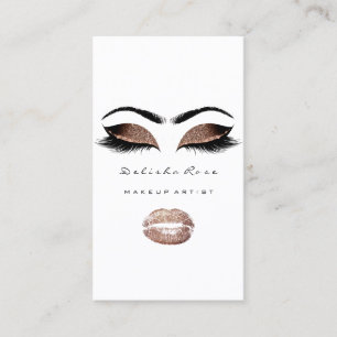 Tarjeta De Visita Artista de maquillaje azota a Purpurina Cebrows Cu