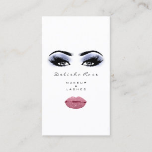 Tarjeta De Visita Artista de maquillaje azota levadura de Rosa azul 