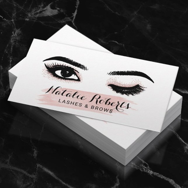 Tarjeta De Visita Artista de maquillaje azotes Wink Ojo Rubor Salón  (Subido por el creador)