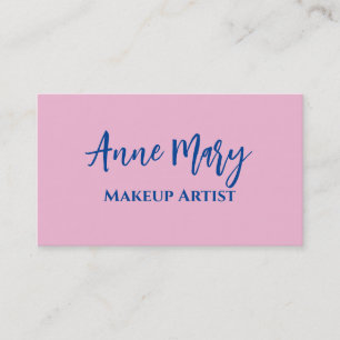 Tarjeta De Visita Artista de maquillaje azul rosa Salón de belleza P