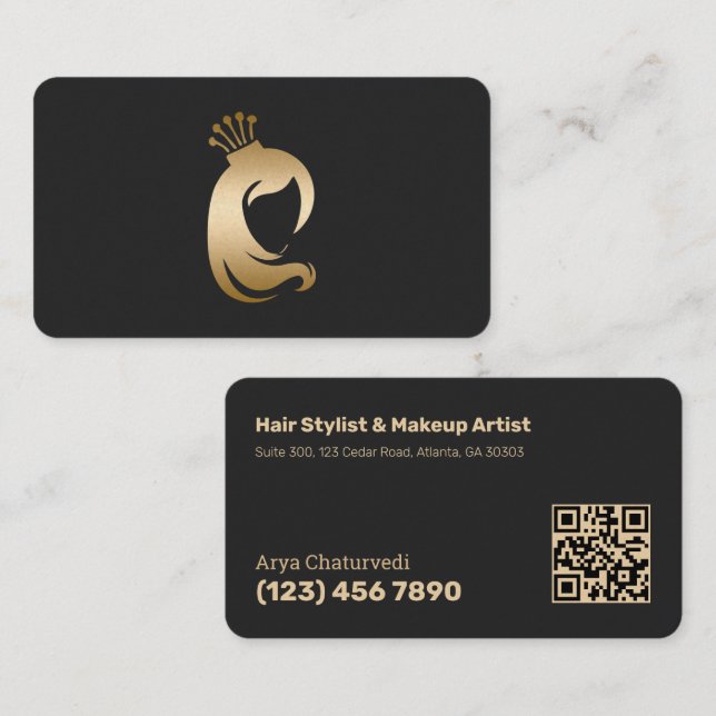 Tarjeta De Visita Artista de maquillaje barnizado (Anverso / Reverso)