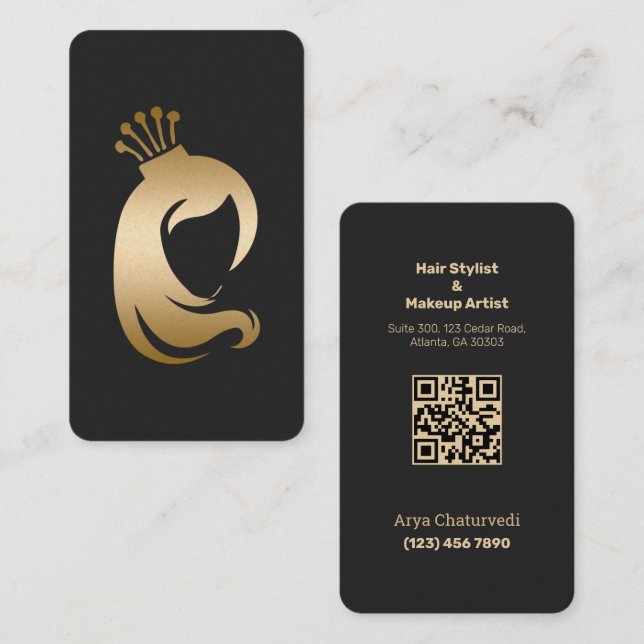 Tarjeta De Visita Artista de maquillaje barnizado (Anverso / Reverso)