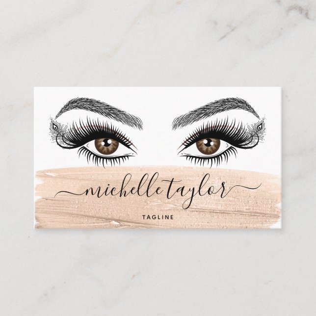 Tarjeta De Visita Artista de maquillaje Beauty Salon Lash Extension  (Anverso)