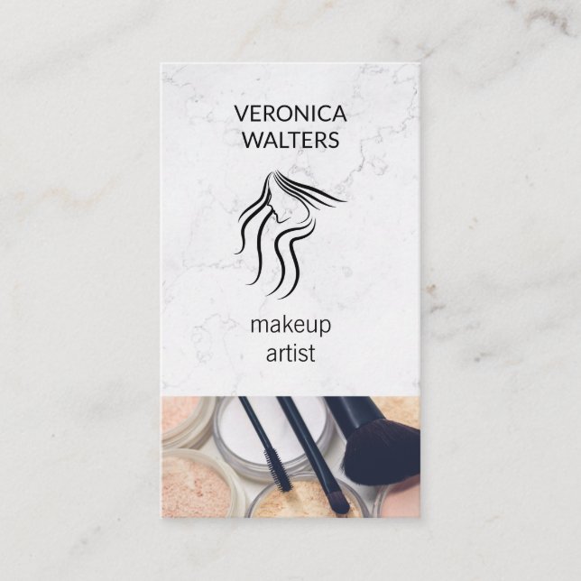 Tarjeta De Visita Artista de maquillaje | Belleza de las mujeres | K (Anverso)