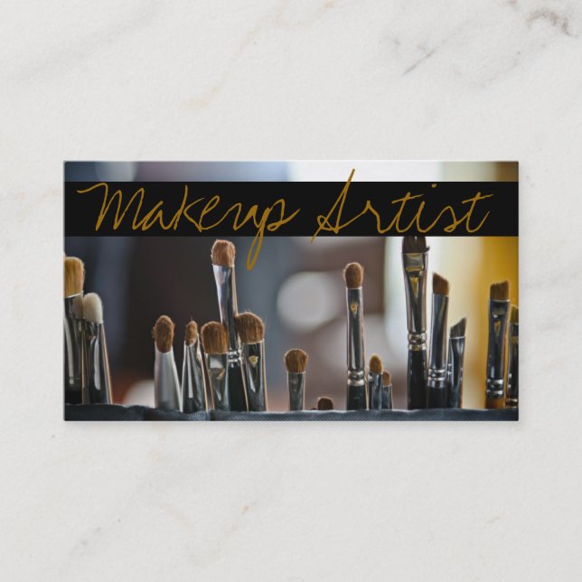 Tarjeta De Visita Artista de maquillaje, Belleza, Salón, Cosmetólogo (Anverso)