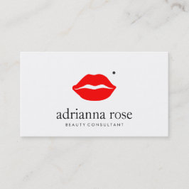 Tarjeta De Visita Artista de maquillaje besando labios con marca de 