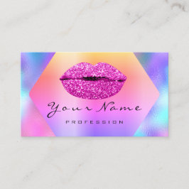 Tarjeta De Visita Artista de maquillaje besó a LIPS Fuchsia rosa Hol