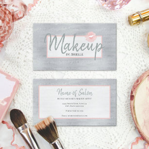 Tarjeta De Visita Artista de maquillaje Beso de lápiz labial rosado 
