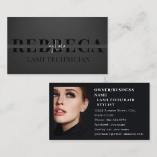 Tarjeta De Visita Artista de maquillaje Black 1 Photo Business