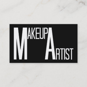 Tarjeta De Visita Artista de maquillaje Black Simple Business Card