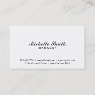 Tarjeta De Visita Artista de maquillaje blanco llano elegante