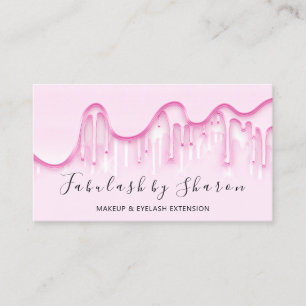 Tarjeta De Visita Artista de maquillaje blanco tachando gotas VIP ro