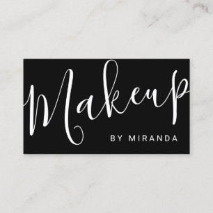 Tarjeta De Visita Artista de maquillaje blanco y negro moderno