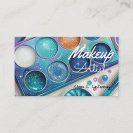 Tarjeta De Visita Artista de Maquillaje Bold Sparkle