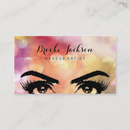 Tarjeta De Visita Artista de maquillaje brillante y brillante