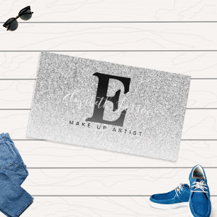 Tarjeta De Visita Artista de Maquillaje Brillo Negro Salón de Bellez