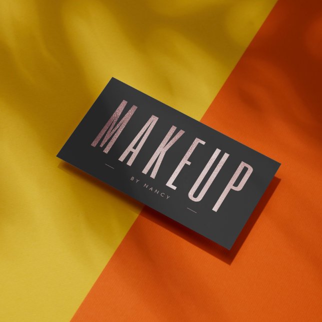 Tarjeta De Visita Artista de Maquillaje Brillo Rosa Dorado (Subido por el creador)