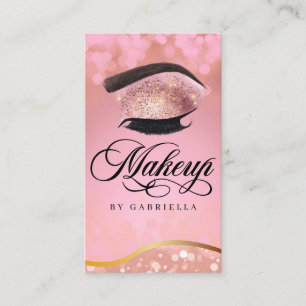 Tarjeta De Visita Artista de maquillaje Brow Eyelash Purpurina Rosa