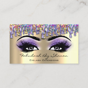 Tarjeta De Visita Artista de maquillaje ceja oreja violeta gotea arc