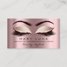 Tarjeta De Visita Artista de maquillaje cejas latigazos desatan Rosa