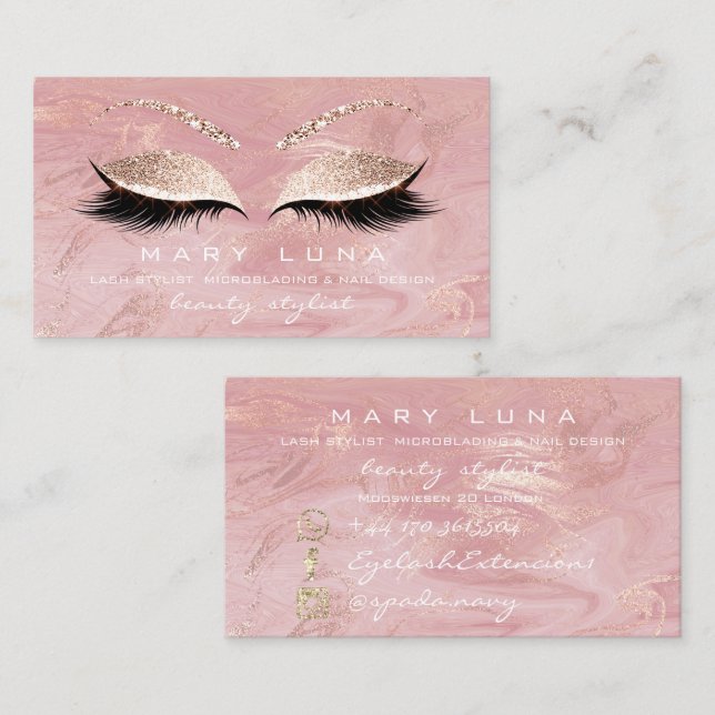 Tarjeta De Visita Artista de maquillaje cejas latir extensi Purpurin (Anverso / Reverso)