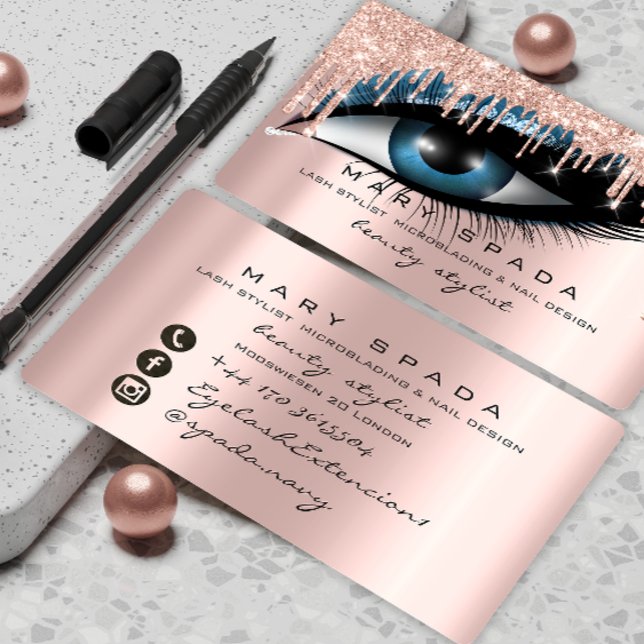 Tarjeta De Visita Artista de maquillaje cejas pestañas Purpurina ros (Subido por el creador)