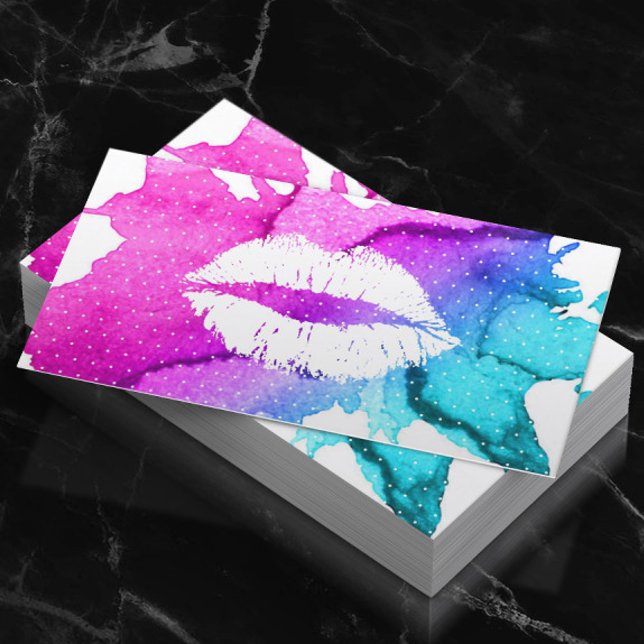 Tarjeta De Visita Artista de maquillaje Clásico Acuarela Moderno (Subido por el creador)