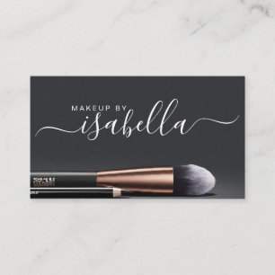 Tarjeta De Visita Artista de maquillaje Código QR Carbón negro