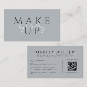 Tarjeta De Visita Artista de Maquillaje Código QR Neutral
