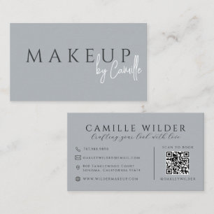 Tarjeta De Visita Artista de Maquillaje Código QR Neutral