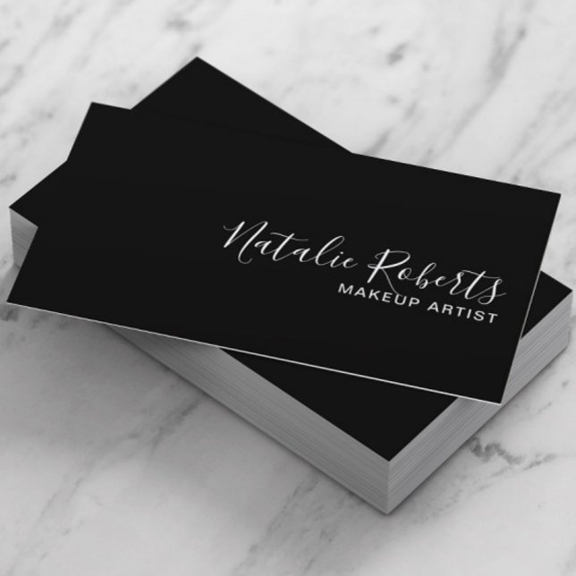 Tarjeta De Visita Artista de maquillaje Código QR simple negro (Subido por el creador)