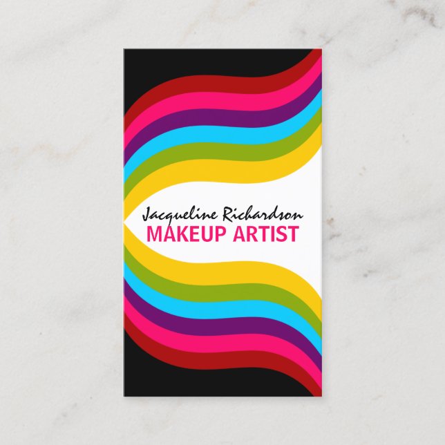 Tarjeta De Visita Artista de maquillaje colorido (Anverso)