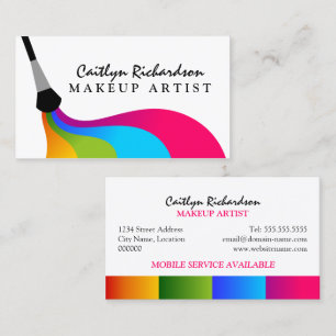 Tarjeta De Visita Artista de maquillaje colorido