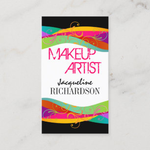 Tarjeta De Visita Artista de maquillaje colorido