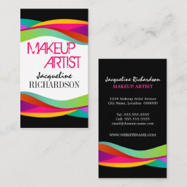Tarjeta De Visita Artista de maquillaje colorido de los remolinos
