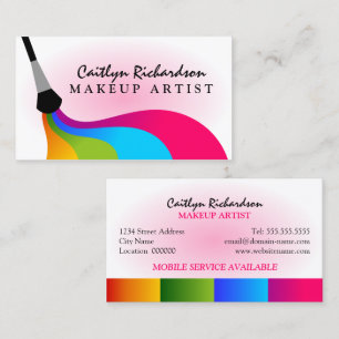 Tarjeta De Visita Artista de maquillaje colorido de Rubor
