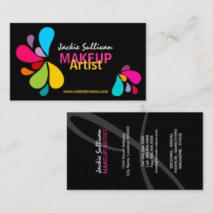 Tarjeta De Visita Artista de maquillaje colorido del chapoteo