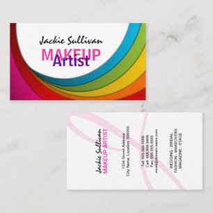 Tarjeta De Visita Artista de maquillaje colorido del remolino