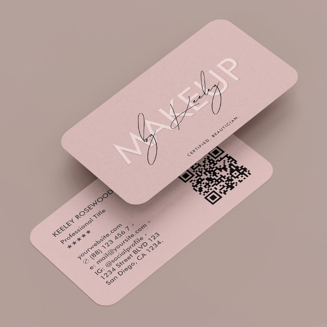Tarjeta De Visita Artista de maquillaje con azotes estético rosado (Beautician Lashes Makeup Artist Pink Aesthetic Business Card
)