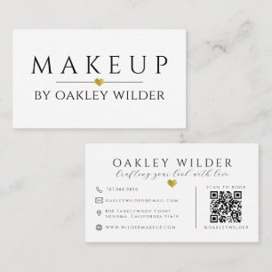 Tarjeta De Visita Artista de Maquillaje con Código QR Moderno