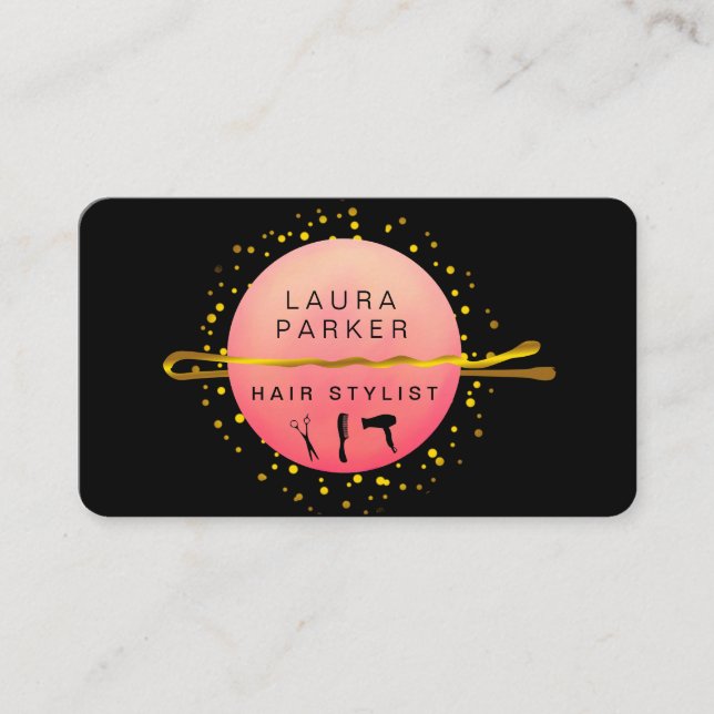 Tarjeta De Visita Artista de maquillaje con estilo de pelo Bobby Pin (Anverso)